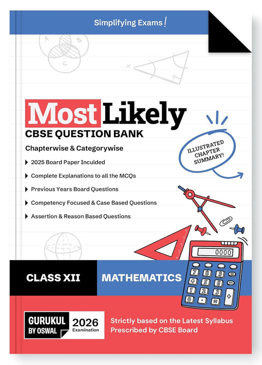 Oswal Gurukul Mathematics Most Likely CBSE Question Bank Class 12 for 2026. Paperback