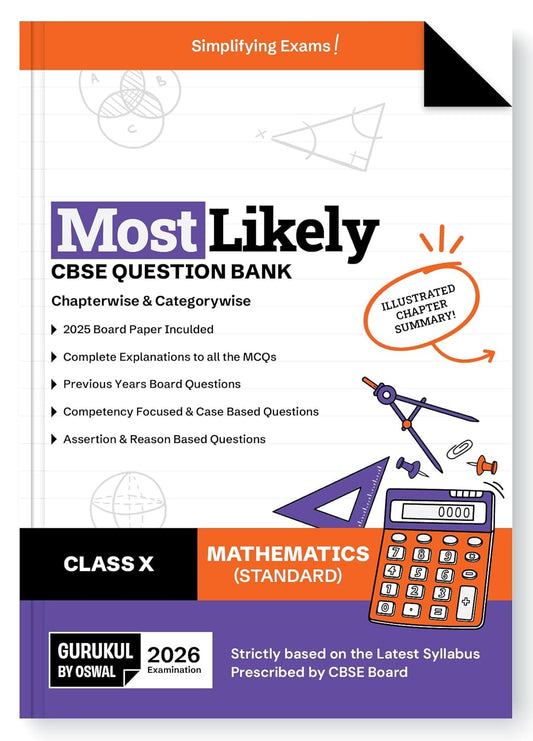 Oswal Gurukul Mathematics (Standard) Most Likely CBSE Question Bank Class 10 - for 2026 Session