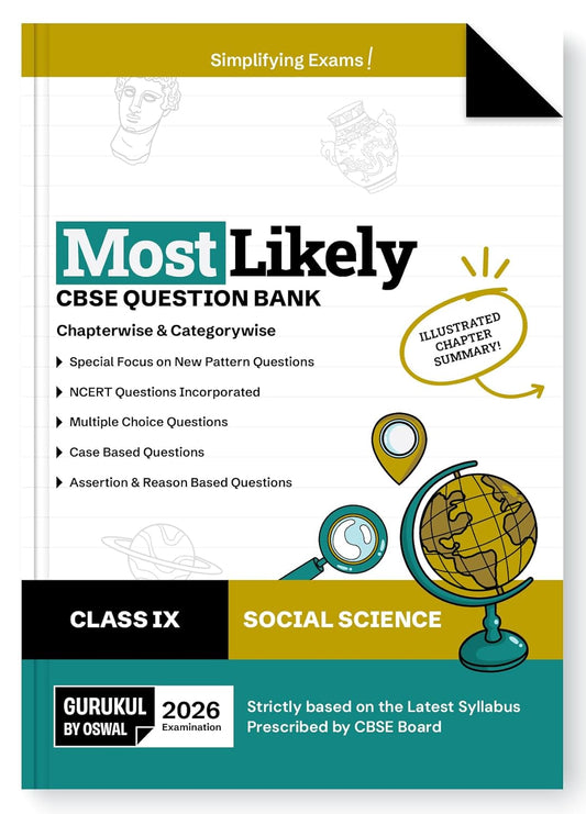 Oswal Gurukul Most Likely CBSE Question Bank Social Science for Class 9 - Latest for the Examination 2026 - Paperback