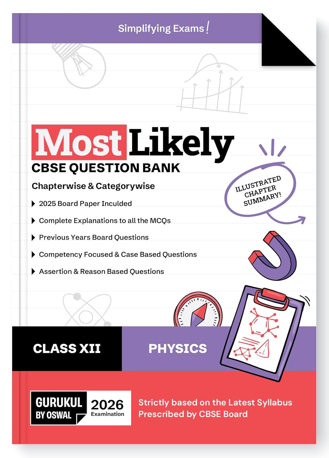 Oswal Gurukul Physics Most Likely CBSE Question Bank Class 12 for 2026. Paperback