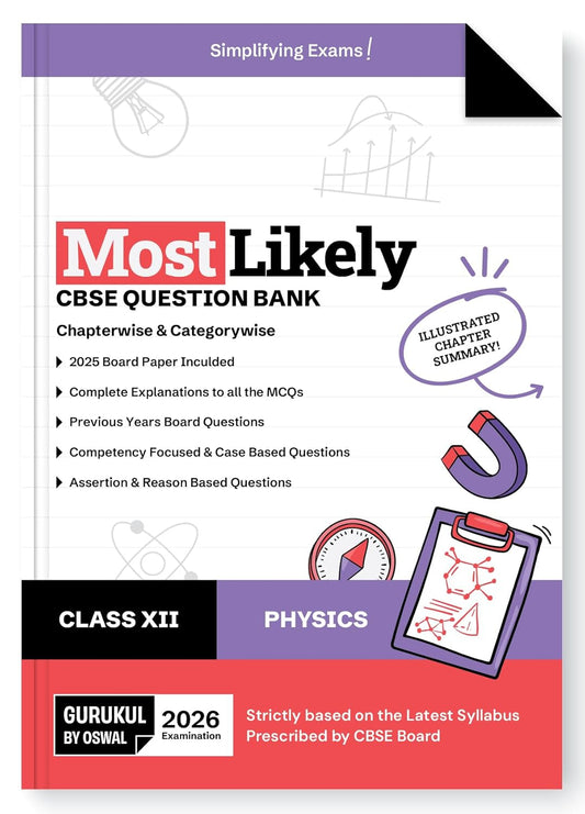 Oswal Gurukul Physics Most Likely CBSE Question Bank Class 12 for 2026. Paperback