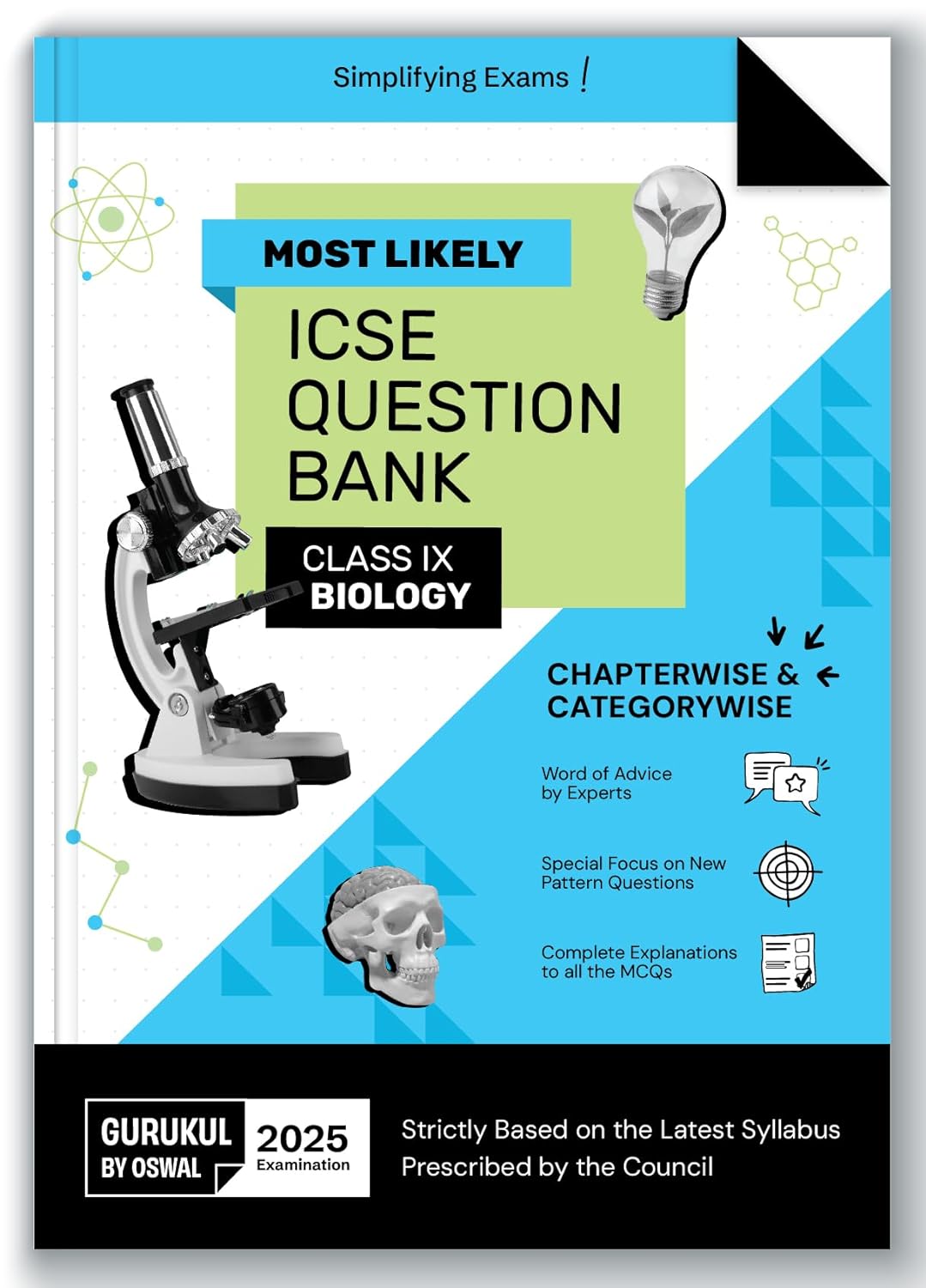 Oswal Gurukul Most Likely ICSE Biology Question Bank Class 9 for examination 2025. Paperback