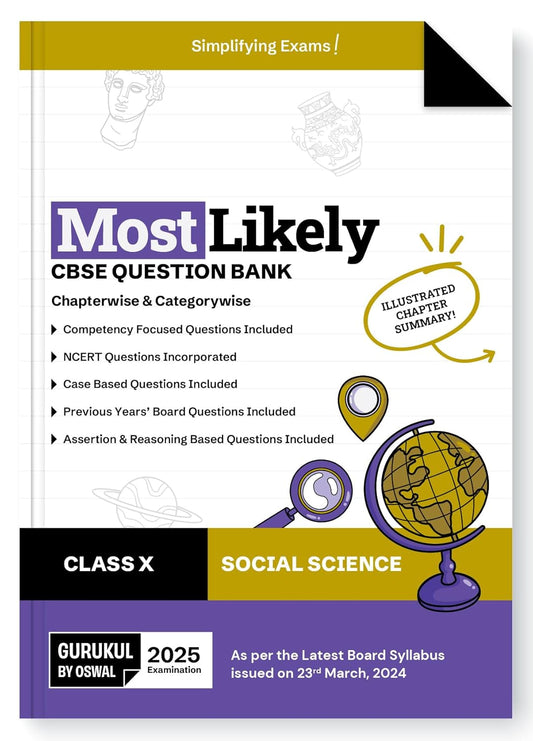 Oswal Gurukul Social Science Most Likely CBSE Question Bank Class 10 for 2025. Paperback