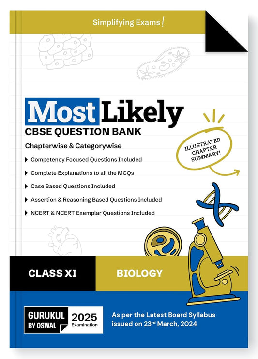 Oswal Gurukul Biology Most Likely CBSE Question Bank Class 11 for 2025. Paperback