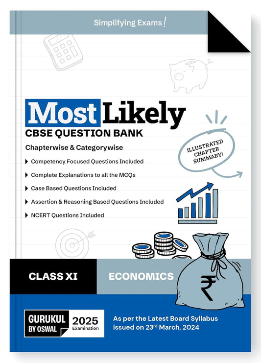 Oswal Gurukul Economics Most Likely CBSE Question Bank Class 11 for 2025. Paperback