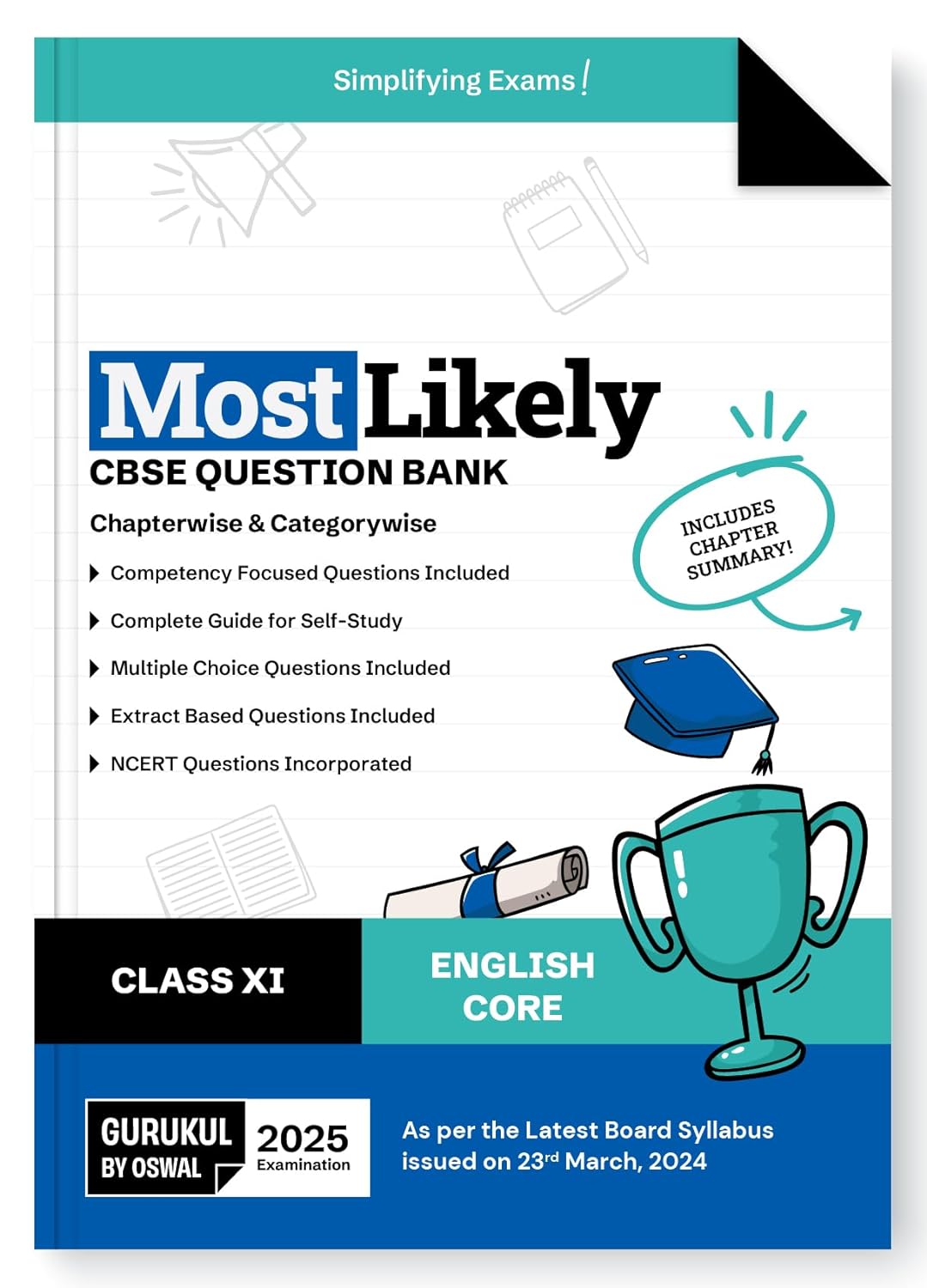 Oswal Gurukul English Core Most Likely CBSE Question Bank Class 11 for 2024-25. Paperback