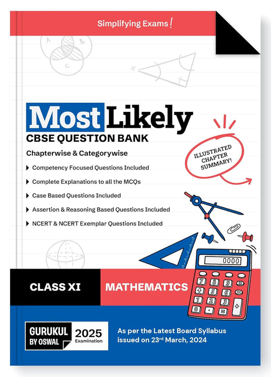 Oswal Gurukul Mathematics Most Likely CBSE Question Bank Class 11 for 2025. Paperback