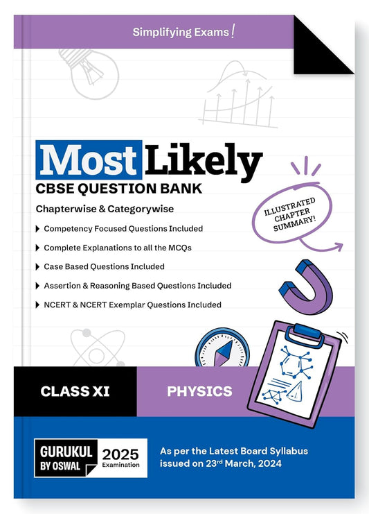 Oswal Gurukul Physics Most Likely CBSE Question Bank Class 11 for 2025. Paperback