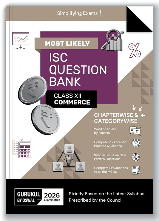 Oswal Gurukul Commerce Most Likely ISC Question Bank Class 12 for 2026. Paperback