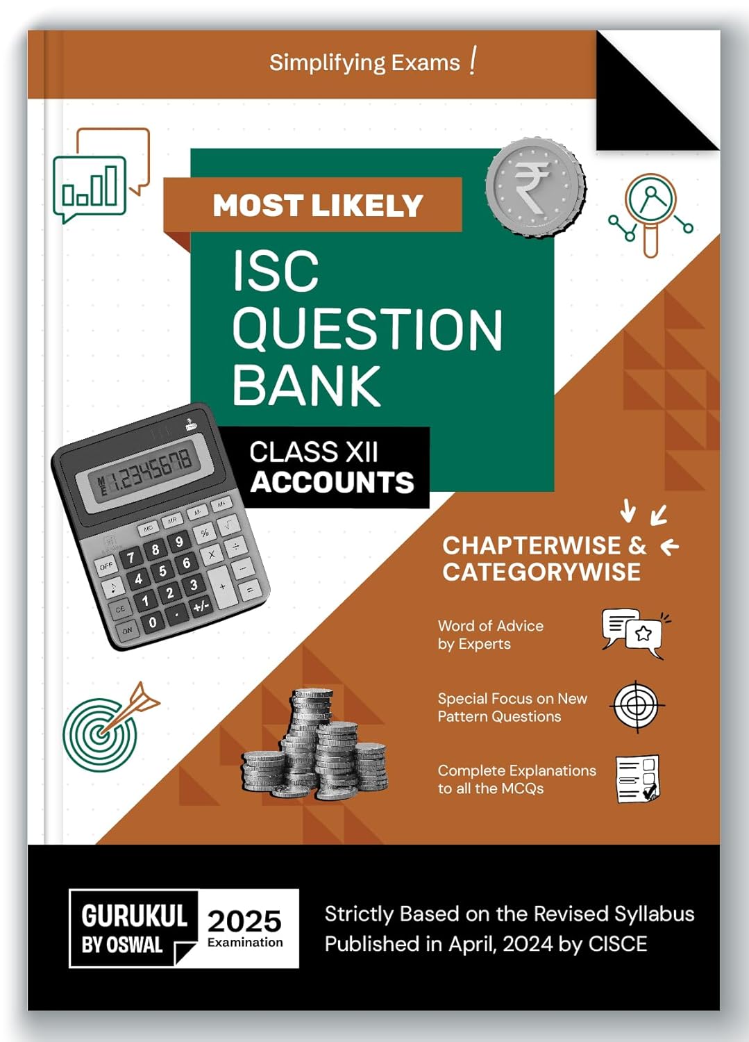 Oswal Gurukul Accounts Most Likely ISC Question Bank Class 12 for 2025. Paperback