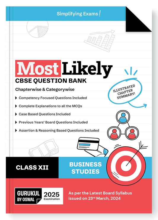 Oswal Gurukul Business Studies Most Likely CBSE Question Bank Class 12 for 2025. Paperback