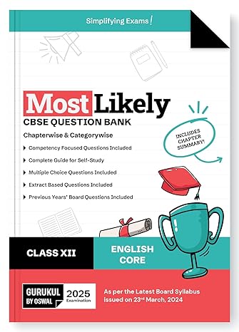 Oswal Gurukul English Core Most Likely CBSE Question Bank Class 12 for 2024-25. Paperback