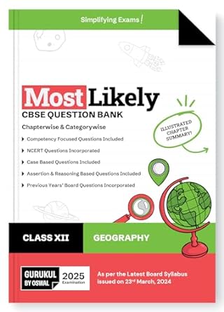 Oswal Gurukul Geography Most Likely CBSE Question Bank Class 12 for 2024-25. Paperback