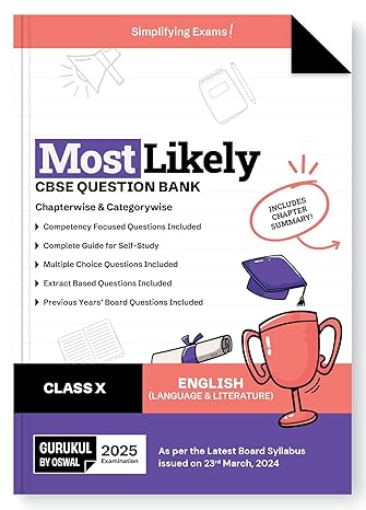 Oswal Gurukul English (Language & Literature) Most Likely CBSE Question Bank Class 10 for 2024-25. Paperback