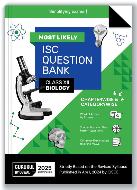 Oswal Gurukul Biology Most Likely ISC Question Bank Class 12 for 2025. Paperback