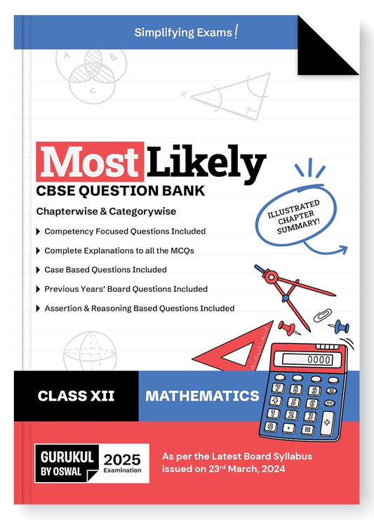 Oswal Gurukul Mathematics Most Likely CBSE Question Bank Class 12 for 2025. Paperback