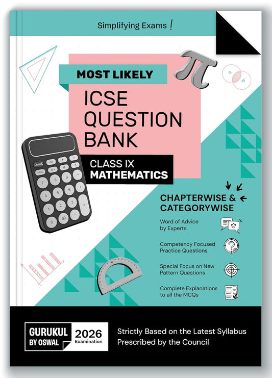 Oswal Gurukul ICSE Most Likely Mathematics Question Bank Class 9 for 2026. Paperback