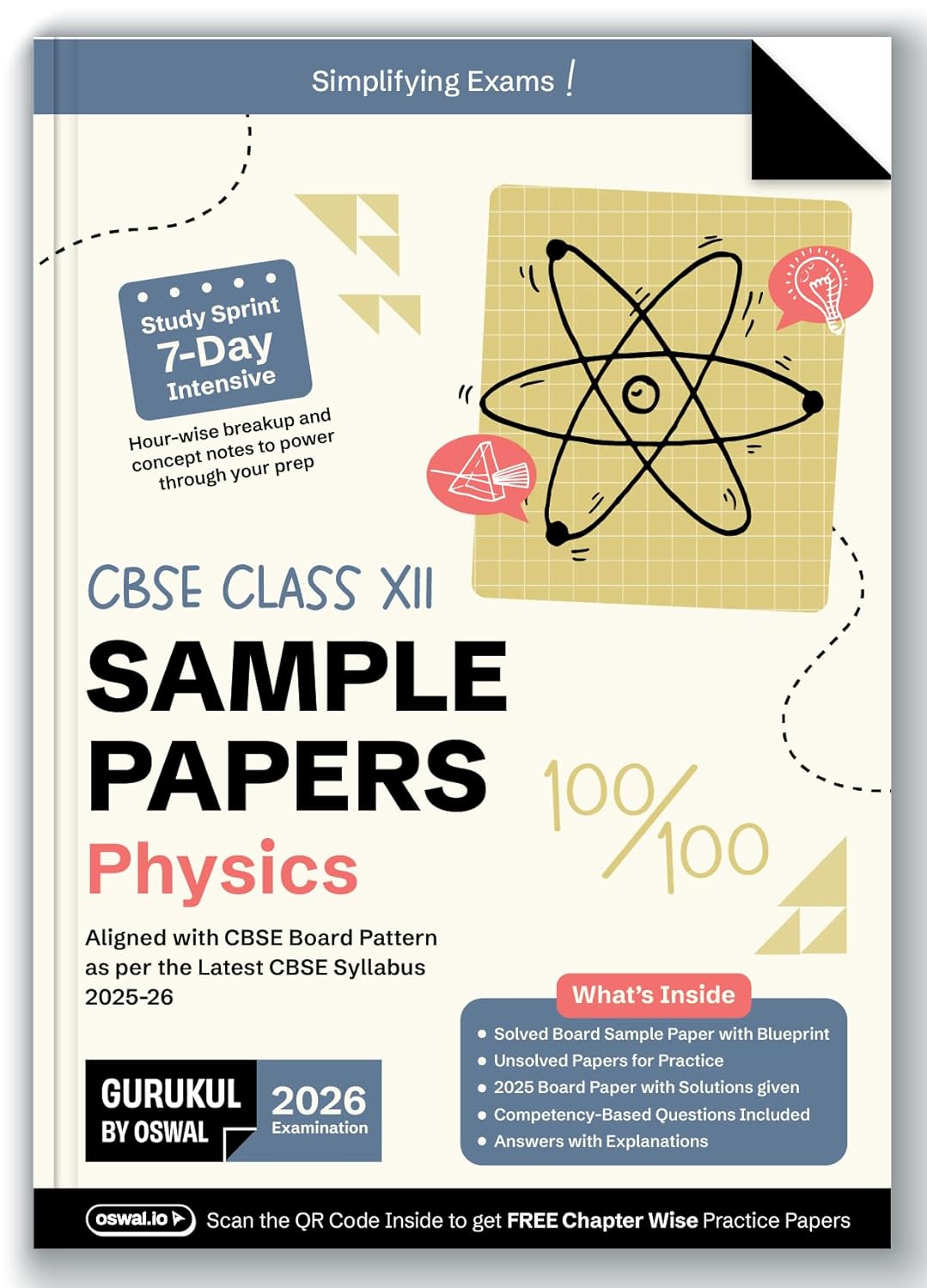 Oswal Gurukul CBSE Sample Question Papers Physics, Chemistry, Biology and Mathematics for Class 12 - Set of 4 Books - Latest for 2026 Examination