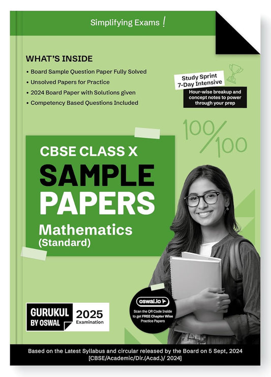 Oswal Gurukul CBSE Sample Question Papers Mathematics (Standard) for Class 10 - Latest for 2025 Examination