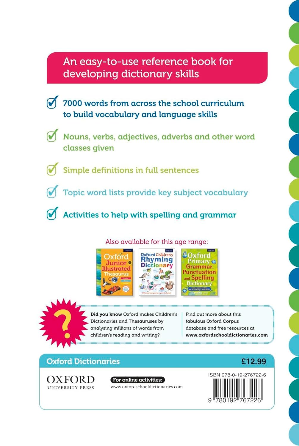 Oxford Junior Illustrated Dictionary. Paperback