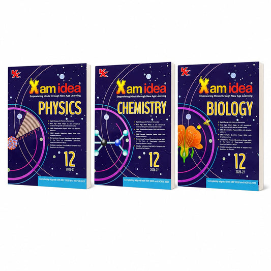 Xam Idea Physics, Chemistry & Biology Class 12 - Set of 3 Books _ Mind Maps | Solved NCERT | Solved PYQs | MCQs, A-R, Case-based, VSA, SA, LA Questions | Solved 2026 CBSE Examination & Sample Papers - Latest for 2026-27 Examinations