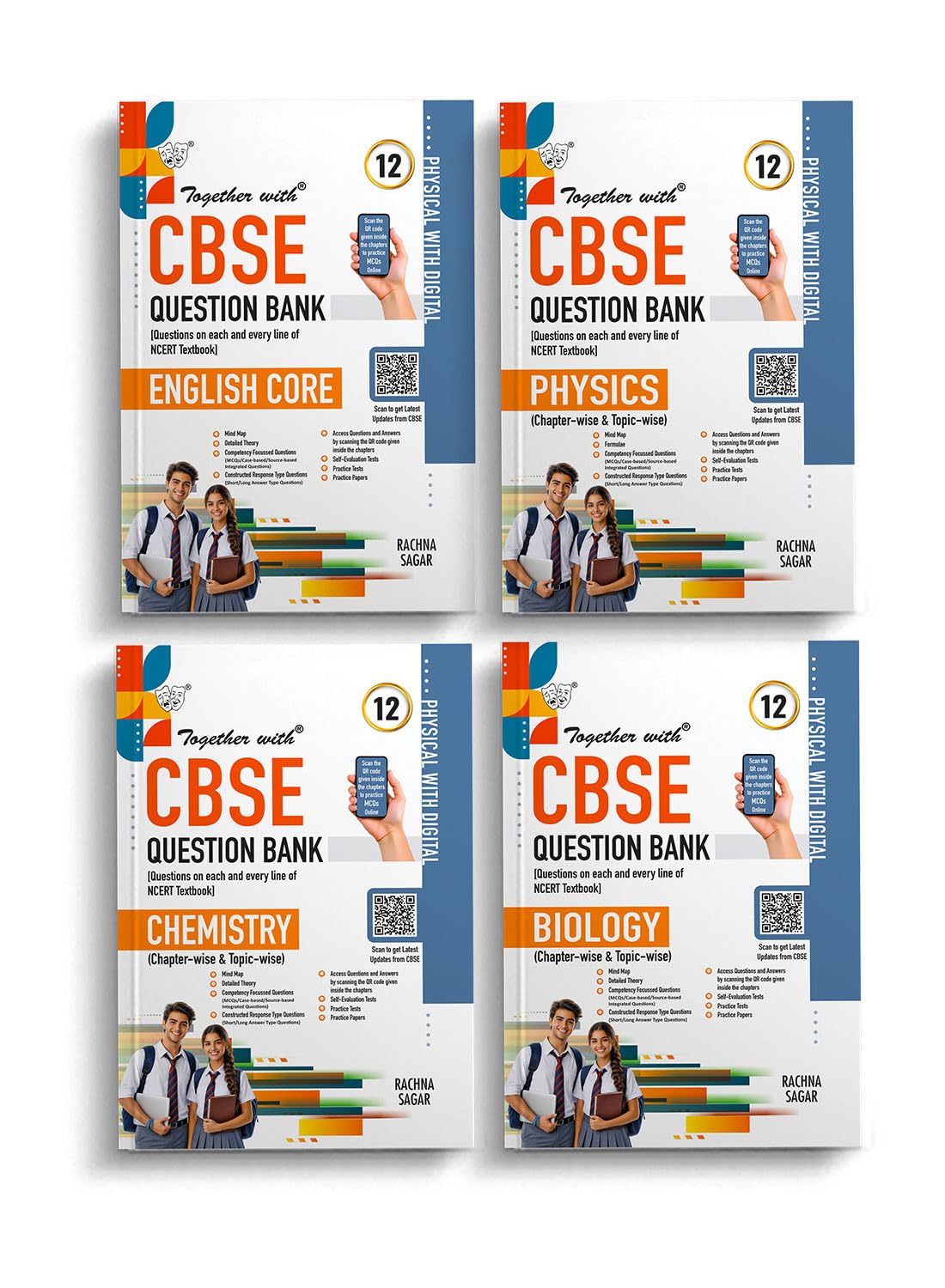 Together with (Physical with Digital) CBSE Question Bank English Core, Physics, Chemistry & Biology For Class 12 - (Set of 4) - Latest For 2027 Session