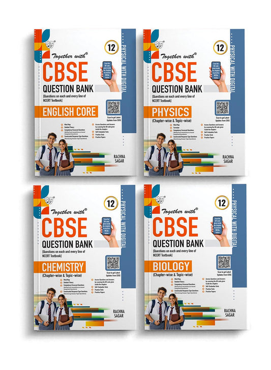 Together with (Physical with Digital) CBSE Question Bank English Core, Physics, Chemistry & Biology For Class 12 - (Set of 4) - Latest For 2027 Session