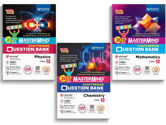 Blueprint - Mastermind Question Bank Class 12 Physics, Chemistry and Mathematics. Set of 3 Books for 2027 Examination - Paperback