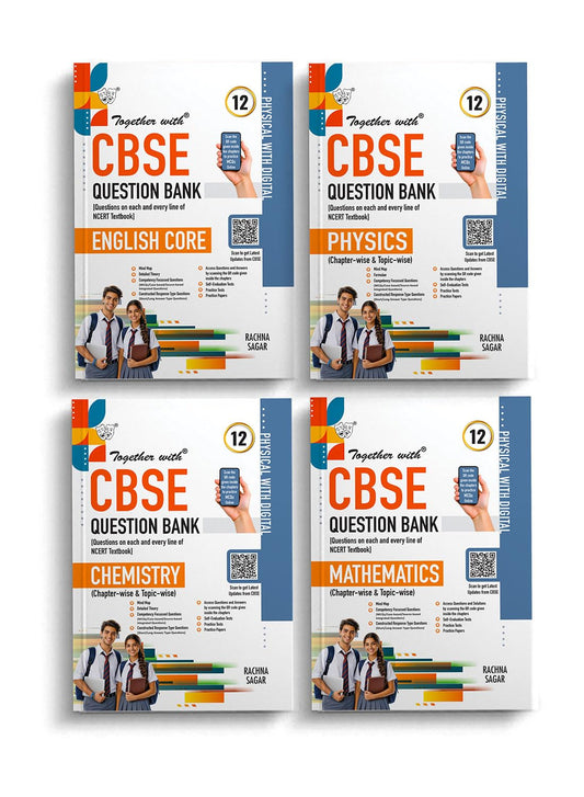 Together with (Physical with Digital) CBSE Question Bank English Core, Physics, Chemistry & Mathematics For Class 12 - (Set of 4) - Latest For 2027 Session