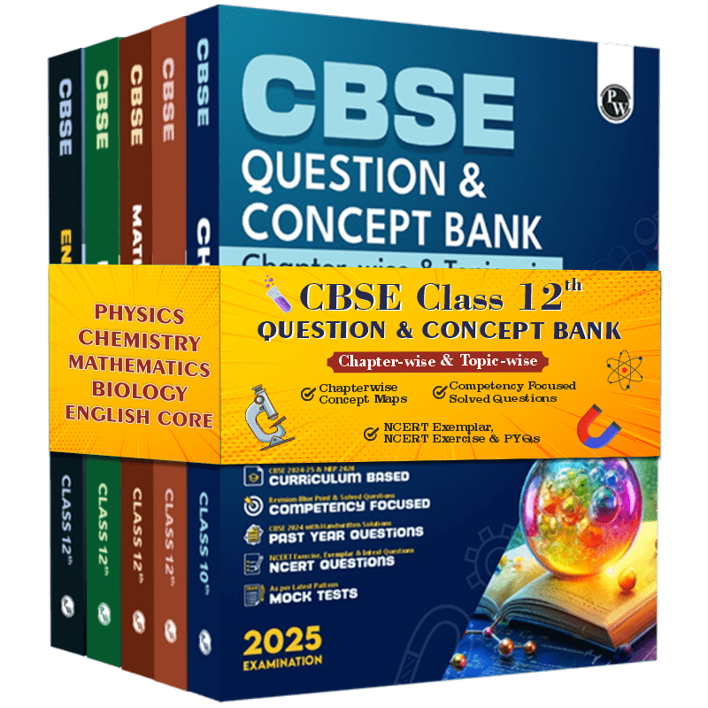 Physics Wallah (PW) CBSE Question & Concept Bank Mathematics, Physics, Chemistry, Biology & English Core Class 12 - Set of 5 Books - Latest For 2025 Examination