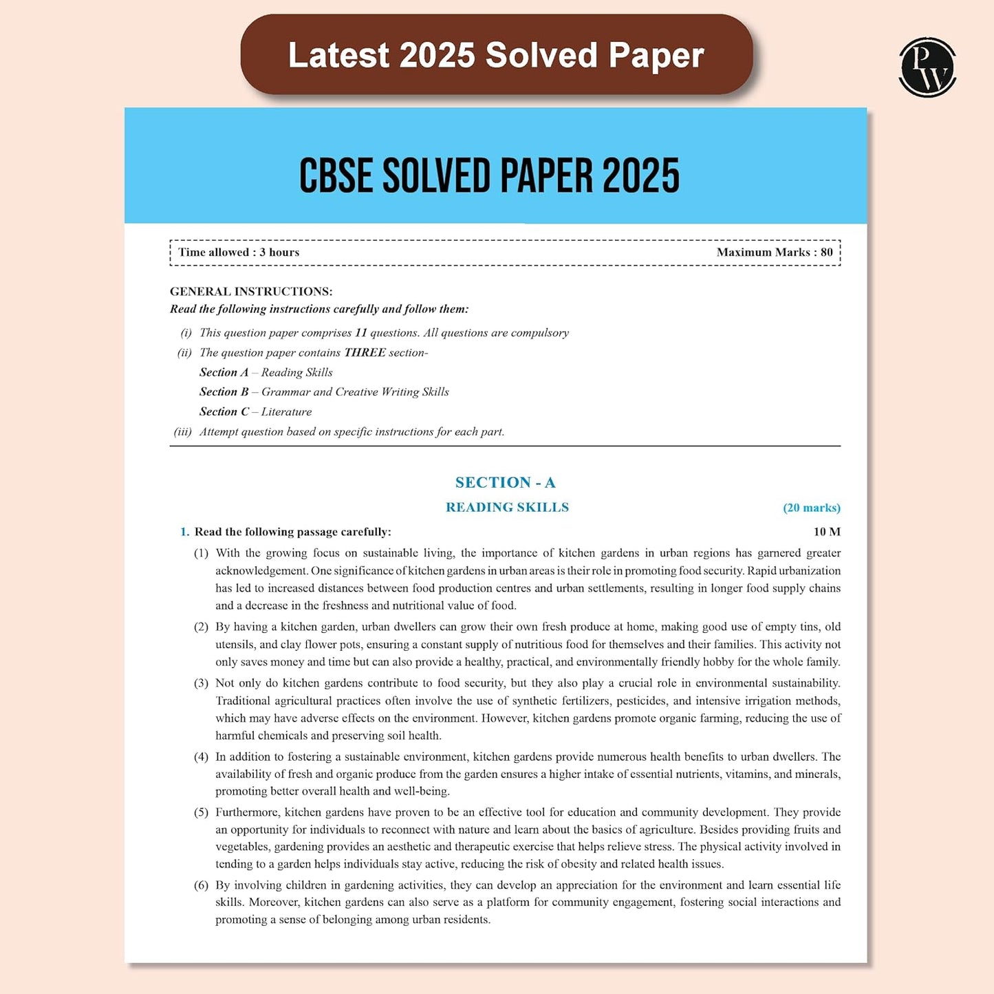 Physics Wallah (PW) CBSE Question & Concept Bank English Language & Literature for Class 10 - Chapterwise & Topic-wise (with 50% Competency Questions) - for 2026 Examinations
