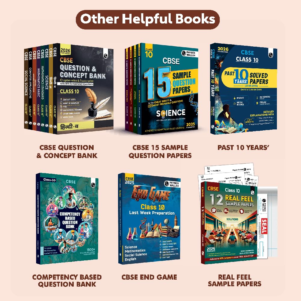 Physics Wallah (PW) CBSE Question & Concept Bank English Language & Literature for Class 10 - Chapterwise & Topic-wise (with 50% Competency Questions) - for 2026 Examinations