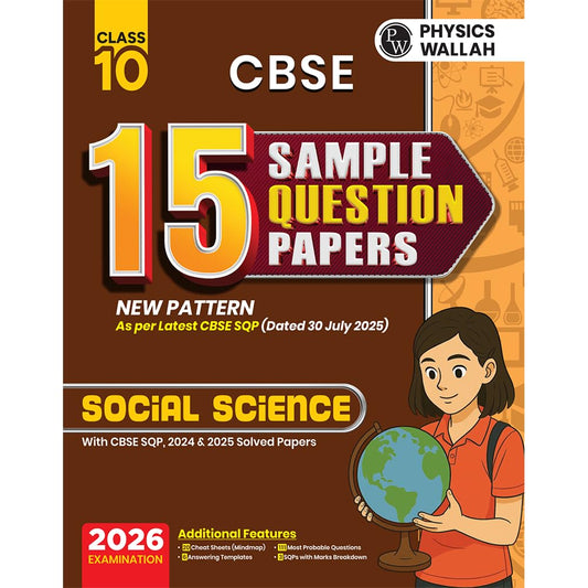 Physics Wallah (PW) CBSE 15 Sample Question Papers Social Science for Class 10 -  Latest For 2026 Examination - Paperback