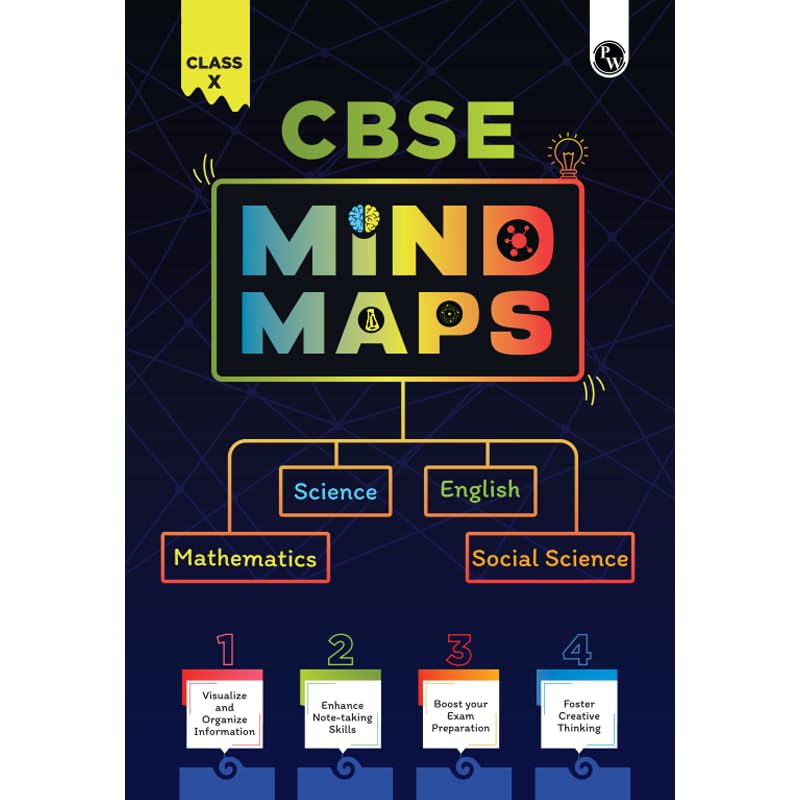 Physics Wallah (PW) CBSE Mind Maps Book For Class 10 Board Exam's - Mathematics, Physics, Chemistry, Biology, English and Social Science - Paperback