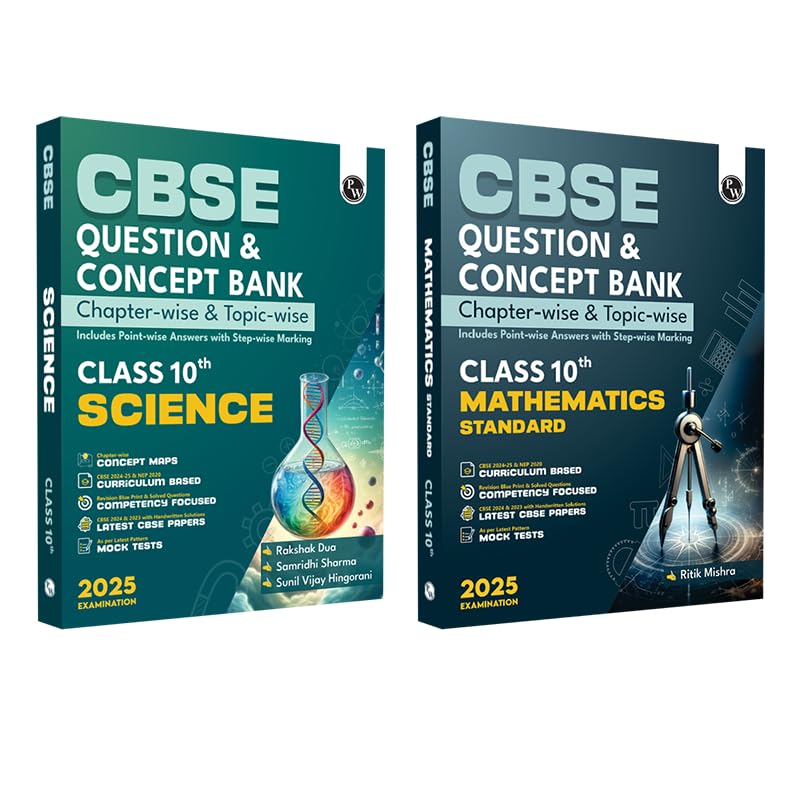 Physics Wallah (PW) CBSE Question Bank Science & Mathematics For Class 10 (Set of 2 Books) - Latest For 2025 Examination