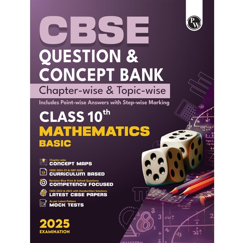 Physics Wallah (PW) CBSE Question Bank Mathematics (Basic) Class 10 - Latest For 2025 Examination