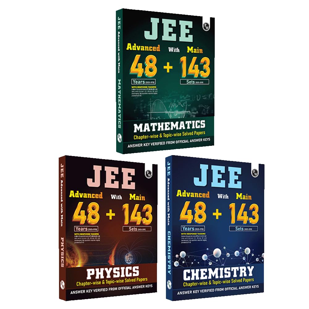 Physics Wallah (PW) JEE Advanced 48 Years (2025-1978) with JEE Main 143 Sets PYQs (2025-2019) Physics, Chemistry, Math's I Chapterwise and Topicwise Solved Papers For JEE 2026 Examination I Set of 3
