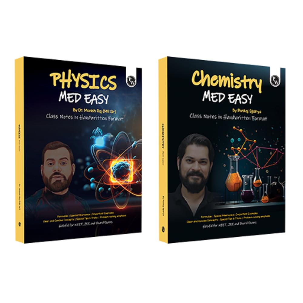 Physics Wallah (PW) Physics & Chemistry Med Easy Hand Written Notes (Set of 2 Books) - Latest For 2024-25 Examination