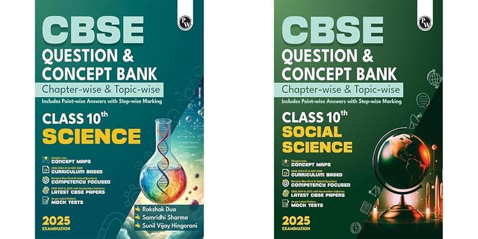 Physics Wallah (PW) CBSE Question Bank Science & Social Science For Class 10 (Set of 2 Books) - Latest For 2025 Examination