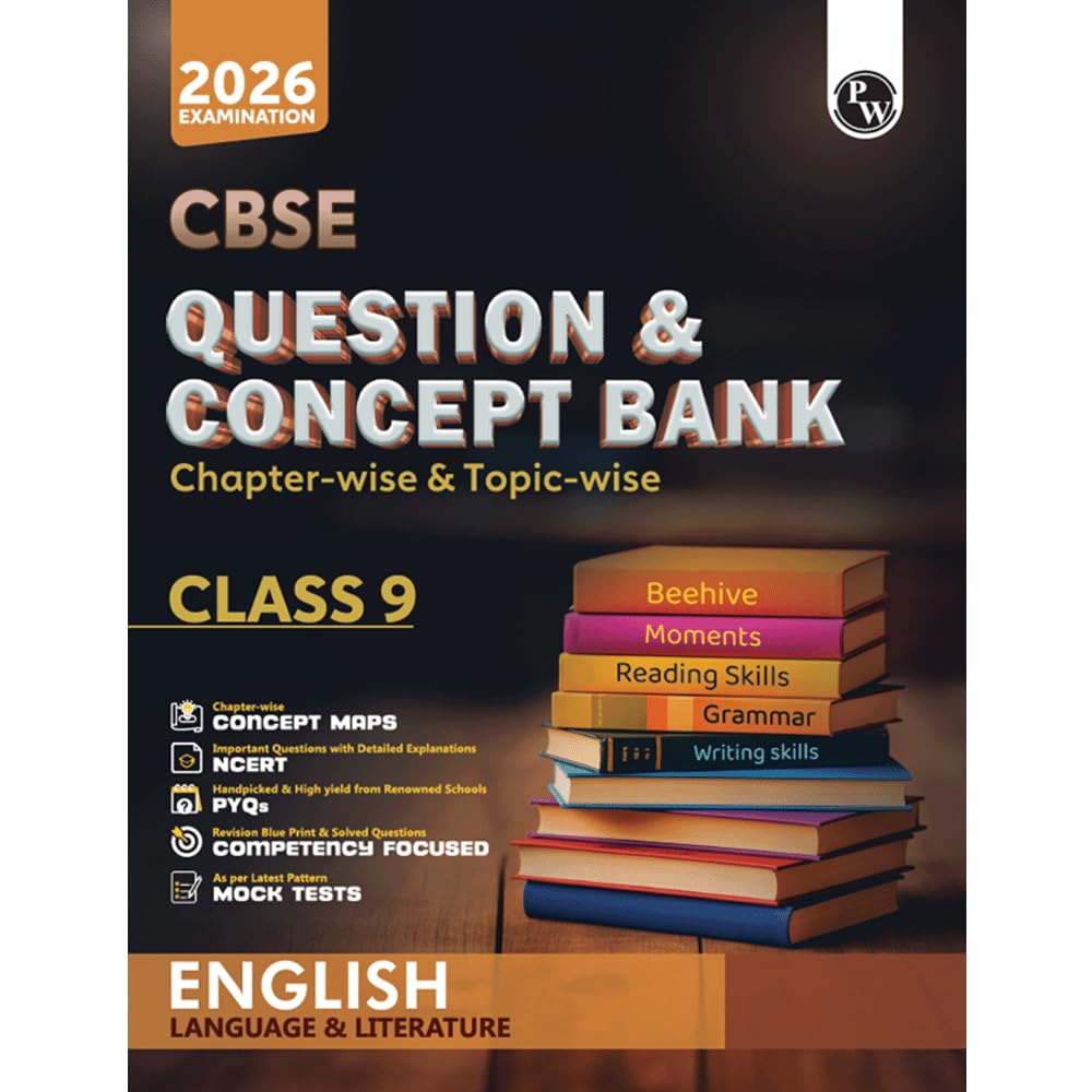 Physics Wallah (PW) CBSE Question Bank Mathematics, Science, Social Science, English Language & Literature For Class 9 (Set of 4 Books) - Latest For 2026 Examination