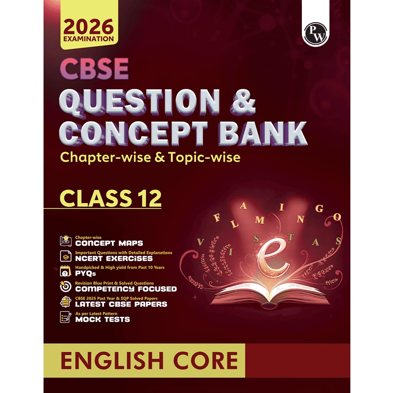 Physics Wallah (PW) CBSE Question & Concept Bank Mathematics, Physics, Chemistry, Biology & English Core Class 12 - Set of 5 Books - Latest For 2026 Examination