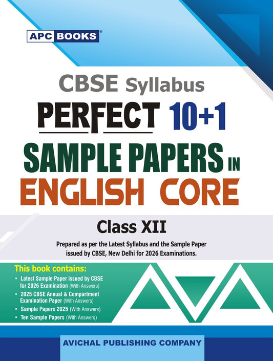 APC Books CBSE Perfect 10+1 Sample Papers in English Core Class 12 - Latest for 2026 Session. Paperback
