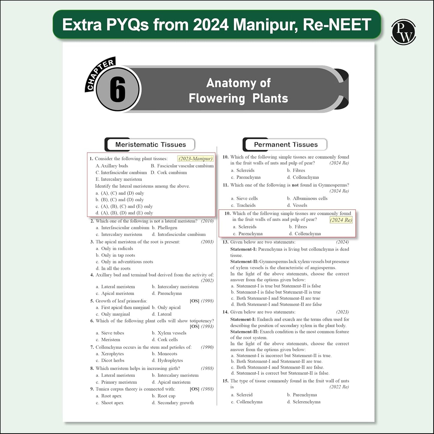 Physics Wallah (PW) 38 Years NEET Previous Year Solved Question Papers Biology (2025 - 1988) Chapterwise Topicwise Solutions For NEET Exam - For 2026 Session
