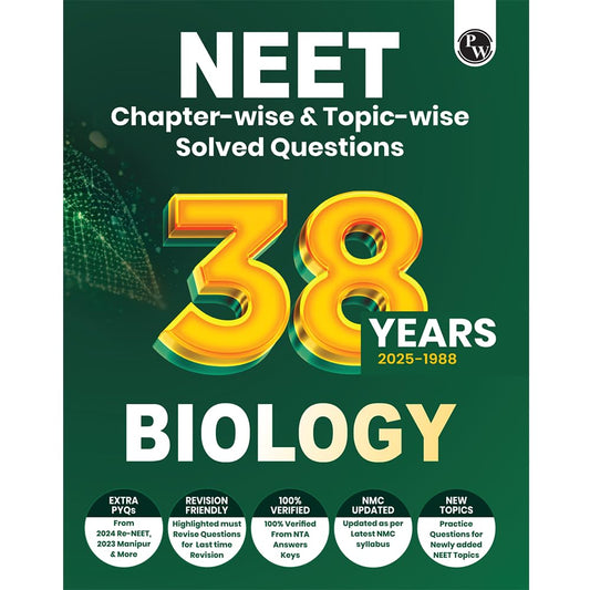 Physics Wallah (PW) 38 Years NEET Previous Year Solved Question Papers Biology (2025 - 1988) Chapterwise Topicwise Solutions For NEET Exam - For 2026 Session