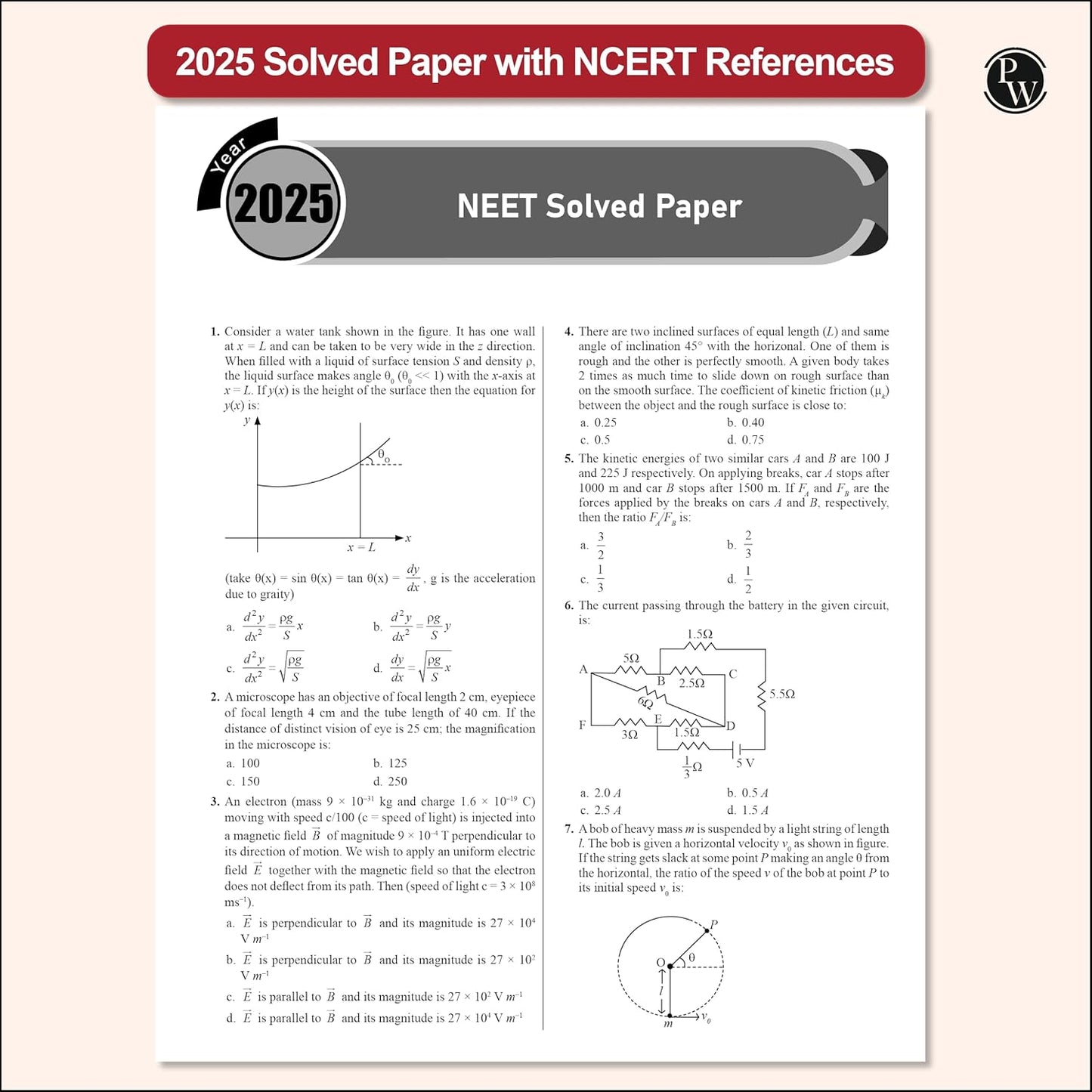 Physics Wallah (PW) 38 Years NEET Previous Year Solved Question Papers Physics (2025 - 1988) Chapterwise Topicwise Solutions For NEET Exam - For 2026 Session