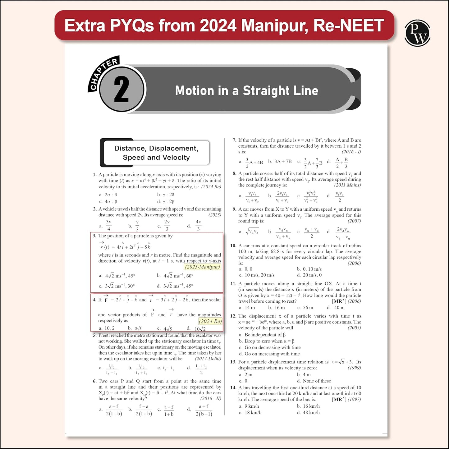 Physics Wallah (PW) 38 Years NEET Previous Year Solved Question Papers Physics (2025 - 1988) Chapterwise Topicwise Solutions For NEET Exam - For 2026 Session