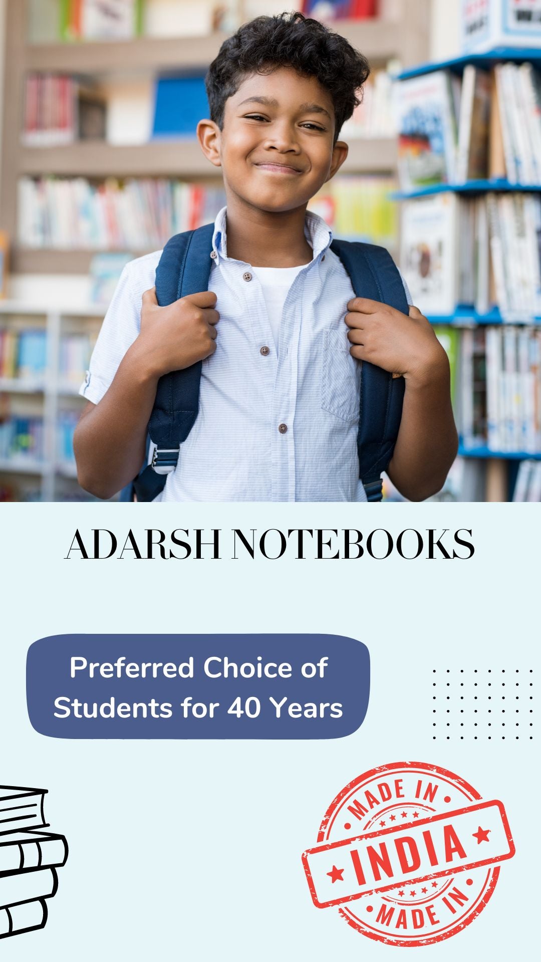 Adarsh's Single Line Notebook for School | 96 Pages | 25 x 19 cm | 65 GSM Paper | Eco-Friendly | Made in India  - (Pack of 2)