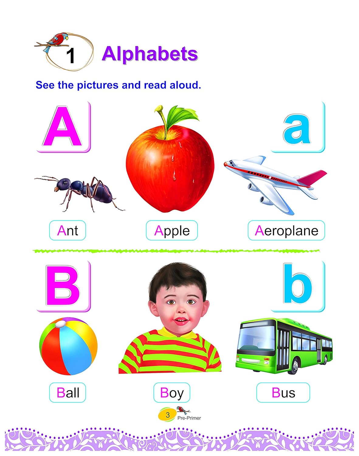 Unique English A (Book to Learn & Practice English Alphabet and Words for 2-5 year old children - ABC)