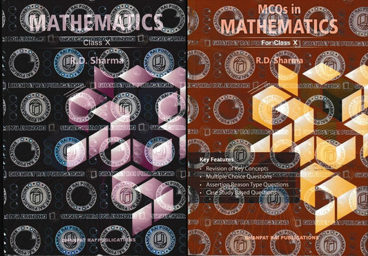 Dhanpat - RD Sharma Mathematics for Class 10 CBSE for 2026 Session With MCQs Book. Set of 2 Books. Paperback