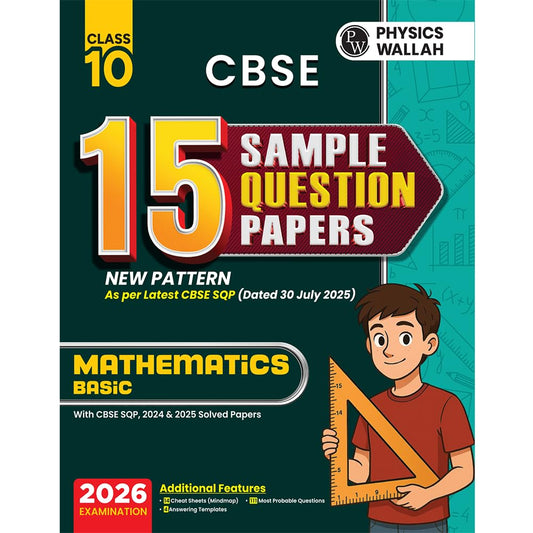 Physics Wallah (PW) CBSE 15 New Pattern Sample Question Papers Math's (Basic) for Class 10 -  Latest For 2026 Examination - Paperback